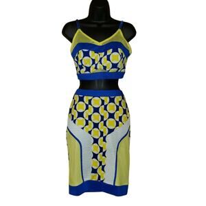 Mesh Sheer Bralette Crop Top Skirt Set